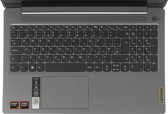 Ноутбук Lenovo IdeaPad Slim 3 15AMN8 Ryzen 3 30 8Gb SSD256Gb AMD Radeon 610M 15.6" IPS FHD (1920x1080) без ОС grey WiFi BT Cam (82XQ01CCPS)