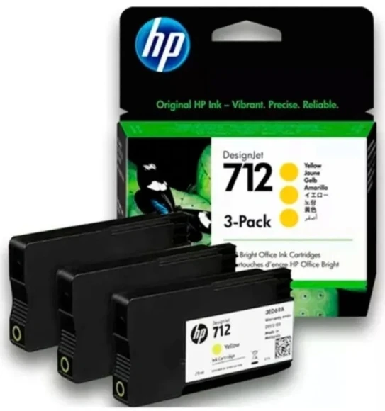 Картридж струйный HP 712 3ED79A желтый тройная упак. (29мл) для HP DJ Т230/630 Картридж струйный HP 712 3ED79A желтый тройная упак. (29мл) для HP DJ Т230/630