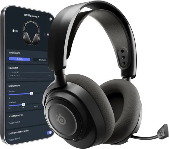 Наушники с микрофоном Steelseries Arctis Nova 7 Gen 2 черный мониторные BT/Radio оголовье (61730)