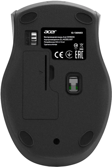 Мышь Acer OMR030 черный оптическая 1600dpi беспров. USB 4but (ZL.MCEEE.007) Мышь Acer OMR030 черный оптическая 1600dpi беспров. USB 4but (ZL.MCEEE.007)