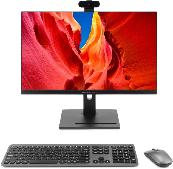 Моноблок Digma Pro Vision 23.8" Full HD i7 1255U (1.7) 16Gb SSD512Gb UHDG CR Windows 11 Pro Eth WiFi BT 90W клавиатура мышь Cam черный 1920x1080