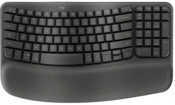 Клавиатура Logitech Wave Keys графитовый USB беспроводная BT/Radio slim Ergo LED (подставка для запястий) (920-012319)