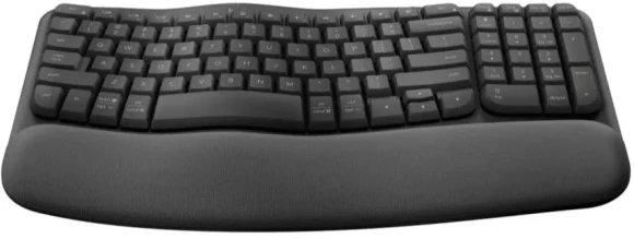 Клавиатура Logitech Wave Keys графитовый USB беспроводная BT/Radio slim Ergo LED (подставка для запястий) (920-012319)