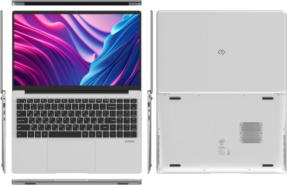 Ноутбук Digma EVE P5851 Pentium Silver N5030 8Gb SSD256Gb Intel UHD Graphics 605 15.6" IPS FHD (1920x1080) Windows 11 Pro silver WiFi BT Cam 5000mAh (DN15N5-8CXW05) Ноутбук Digma EVE P5851 Pentium Silver N5030 8Gb SSD256Gb Intel UHD Graphics 605 15.6" IPS FHD (1920x1080) Windows 11 Pro silver WiFi BT Cam 5000mAh (DN15N5-8CXW05)