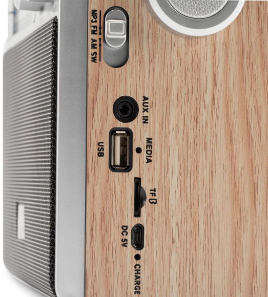 Радиоприемник настольный Hyundai H-SRS105 коричневый USB SD/microSD