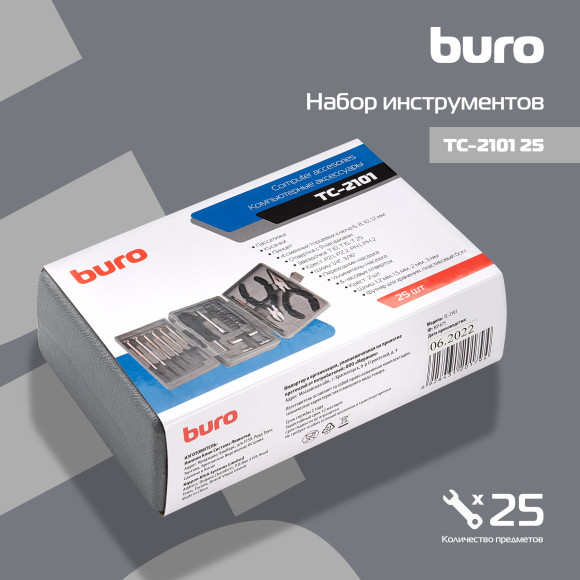 Набор инструментов Buro TC-2101 25 предметов (жесткий кейс) Набор инструментов Buro TC-2101 25 предметов (жесткий кейс)