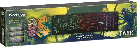 Клавиатура + мышь Defender Tark C-779 клав:черный мышь:черный USB LED (52779)