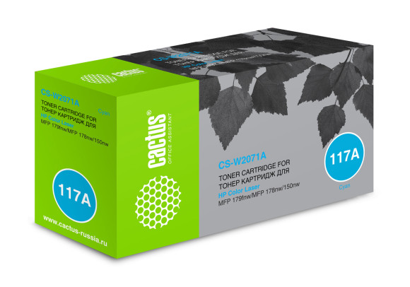 Картридж лазерный Cactus CS-W2071A W2071A (есть ограничения по прошивке) голубой (700стр.) для HP Color Laser 150a/150nw/178nw MFP/179fnw MFP Картридж лазерный Cactus CS-W2071A W2071A (есть ограничения по прошивке) голубой (700стр.) для HP Color Laser 150a/150nw/178nw MFP/179fnw MFP
