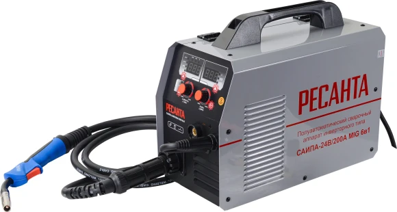 Сварочный полуавтомат Ресанта САИПА-24В/200А инвертор MIG-MAG 6.9кВт