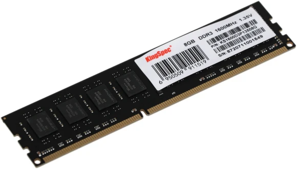 Память DDR3L 8GB 1600MHz Kingspec KS1600D3P13508G RTL PC3-12800 CL11 DIMM 240-pin 1.35В dual rank Ret