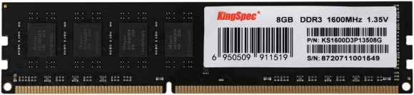 Память DDR3L 8GB 1600MHz Kingspec KS1600D3P13508G RTL PC3-12800 CL11 DIMM 240-pin 1.35В dual rank Ret