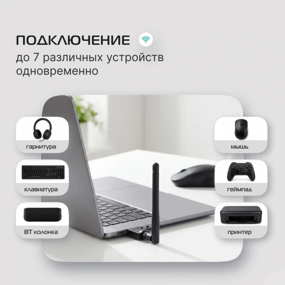 Адаптер USB Buro BU-BT50C BT5.0+EDR class 1 100м черный Адаптер USB Buro BU-BT50C BT5.0+EDR class 1 100м черный