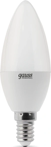 Лампа светодиодная Gauss Elementary 8Вт цок.:E14 свеча 220B св.свеч.бел.теп. С37 (упак.:10шт) (33118) Лампа светодиодная Gauss Elementary 8Вт цок.:E14 свеча 220B св.свеч.бел.теп. С37 (упак.:10шт) (33118)