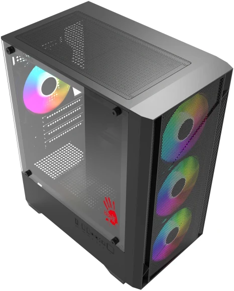 Корпус Bloody CC-124 черный без БП mATX 8x120mm 2xUSB2.0 1xUSB3.0 audio bott PSU