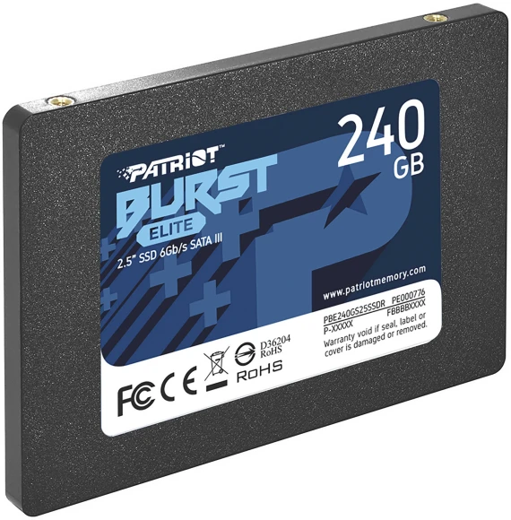 Накопитель SSD Patriot SATA-III 240GB PBE240GS25SSDR Burst Elite 2.5" Накопитель SSD Patriot SATA-III 240GB PBE240GS25SSDR Burst Elite 2.5"
