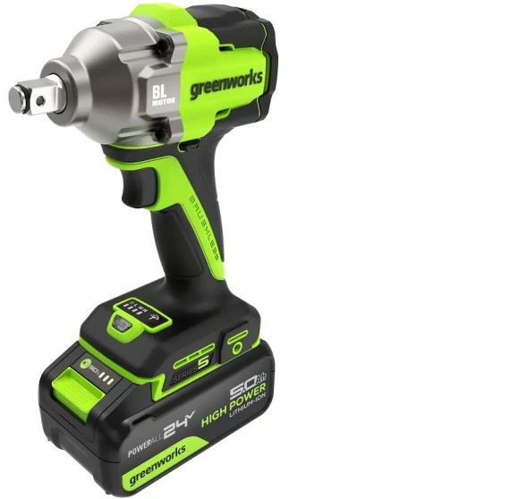 Гайковерт Greenworks G24IW200 аккум. патрон:квад.3/8" (3803607CUA)