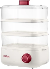 Пароварка Kitfort КТ-6431 2ярус. 800Вт белый/серый