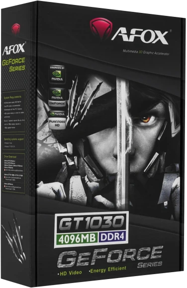 Видеокарта Afox PCI-E 3.0 AF1030-4096D4L2 NVIDIA GeForce GT 1030 4Gb 64bit DDR4 1152/2100 DVIx1 HDMIx1 Ret low profile