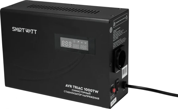 Стабилизатор напряжения Smartwatt AVR Triac 1000TW 1000ВА черный Стабилизатор напряжения Smartwatt AVR Triac 1000TW 1000ВА черный