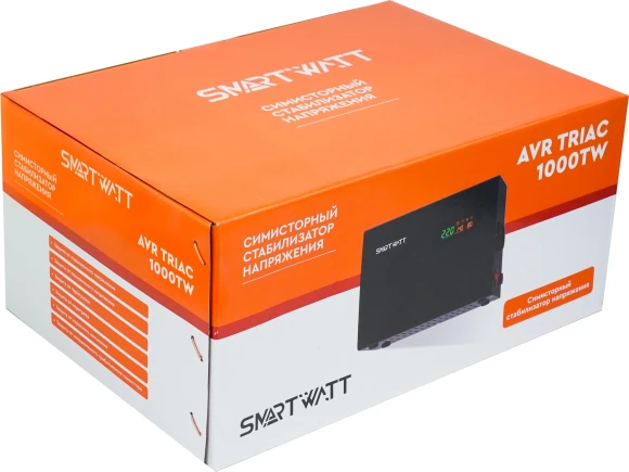 Стабилизатор напряжения Smartwatt AVR Triac 1000TW 1000ВА черный Стабилизатор напряжения Smartwatt AVR Triac 1000TW 1000ВА черный