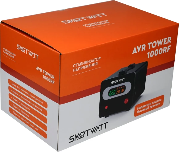 Стабилизатор напряжения Smartwatt AVR Tower 1000RF 1000ВА черный