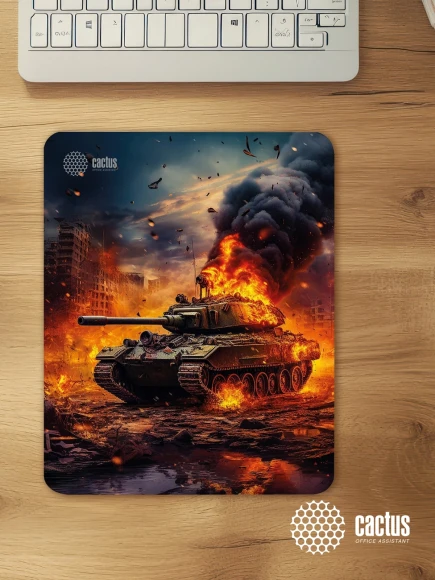 Коврик для мыши Cactus Burning tank рисунок 300x250x3мм (CS-MP-D04M) Коврик для мыши Cactus Burning tank рисунок 300x250x3мм (CS-MP-D04M)