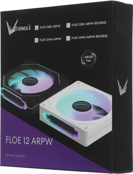 Вентилятор для корпуса Formula Floe 12BK ARGB 120х120x25 черный 4-pin 26.8дБ (FLOE 12BK ARPW) Ret