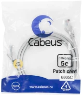 Патч-корд Cabeus PC-UTP-RJ45-CAT.5E-0.3M-LSZH U/UTP RJ-45 вил.-вилка RJ-45 кат.5E 0.3м серый LSZH
