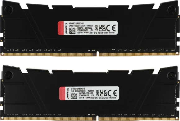 Память DDR4 2x8GB 4800MHz Kingston KF448C19RB2K2/16 Fury Renegade Black RTL Gaming PC4-38400 CL19 DIMM 288-pin 1.5В kit single rank с радиатором Ret