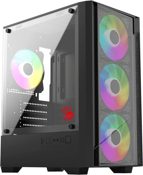 Корпус Bloody CC-124 черный без БП mATX 8x120mm 2xUSB2.0 1xUSB3.0 audio bott PSU