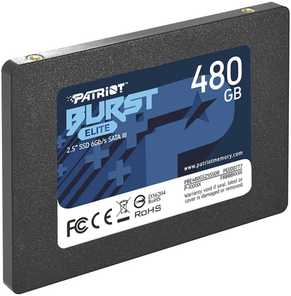 Накопитель SSD Patriot SATA-III 480GB PBE480GS25SSDR Burst Elite 2.5" Накопитель SSD Patriot SATA-III 480GB PBE480GS25SSDR Burst Elite 2.5"