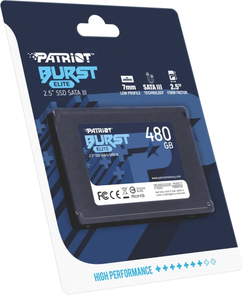 Накопитель SSD Patriot SATA-III 480GB PBE480GS25SSDR Burst Elite 2.5"