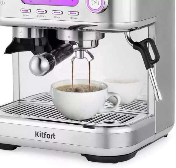 Кофемашина Kitfort КТ-7113 1480Вт нержавеющая сталь Кофемашина Kitfort КТ-7113 1480Вт нержавеющая сталь