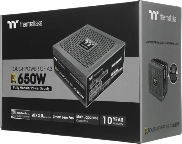 Блок питания Thermaltake ATX 650W Toughpower GF A3 Gen.5 80+ gold (20+4pin) APFC 120mm fan 8xSATA Cab Manag RTL