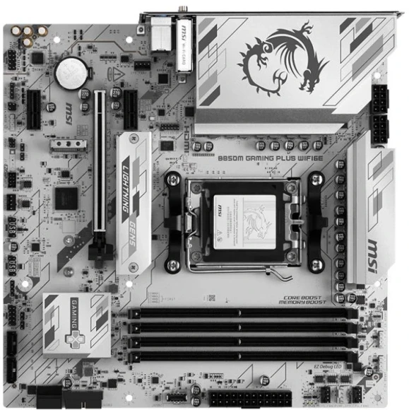 Материнская плата MSI B850M GAMING PLUS WIFI SocketAM5 AMD B850 4xDDR5 mATX AC`97 8ch(7.1) 5Gigabit RAID+HDMI+DP
