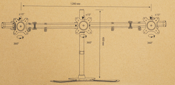 Кронштейн для мониторов Cactus CS-VM-MP330S-BK черный 15"-24" макс.8кг настольный наклон Кронштейн для мониторов Cactus CS-VM-MP330S-BK черный 15"-24" макс.8кг настольный наклон