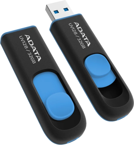 Флеш Диск A-Data 32Gb DashDrive UV128 AUV128-32G-RBE USB3.0 черный/синий Флеш Диск A-Data 32Gb DashDrive UV128 AUV128-32G-RBE USB3.0 черный/синий