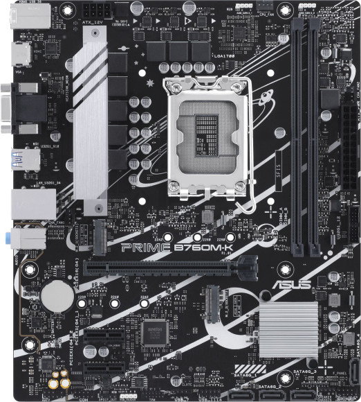 Материнская плата Asus PRIME B760M-K Soc-1700 Intel B760 2xDDR5 mATX AC`97 8ch(7.1) GbLAN RAID+VGA+HDMI Материнская плата Asus PRIME B760M-K Soc-1700 Intel B760 2xDDR5 mATX AC`97 8ch(7.1) GbLAN RAID+VGA+HDMI