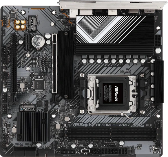 Материнская плата Asrock B650M-HDV/M.2 Socket AM5 AMD B650 2xDDR5 mATX AC`97 8ch(7.1) 2.5Gg RAID+HDMI+DP