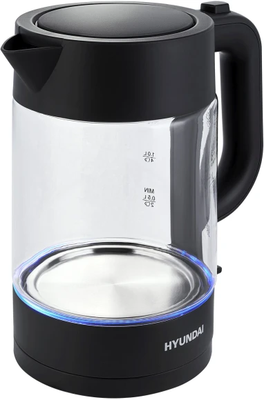 Чайник электрический Hyundai HYK-G7707 1.7л. 2200Вт графит корпус: стекло
