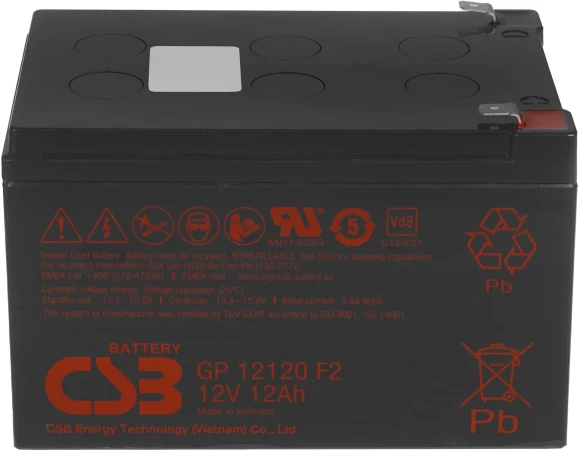 Батарея для ИБП CSB GP12120 F2 12В 12Ач Батарея для ИБП CSB GP12120 F2 12В 12Ач