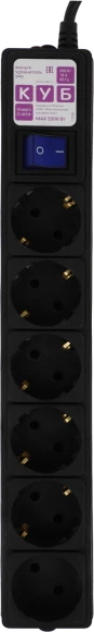 Сетевой фильтр Powercube SPG6-B1,9M 1.9м (6 розеток) черный (коробка)