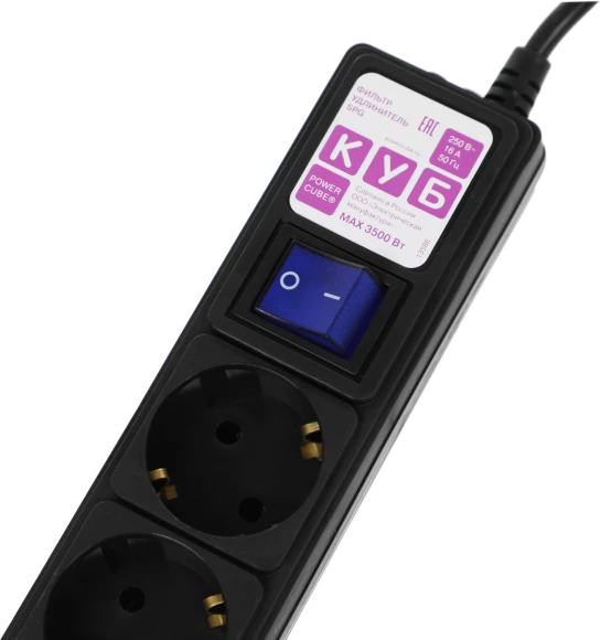 Сетевой фильтр Powercube SPG6-B1,9M 1.9м (6 розеток) черный (коробка)