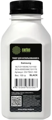 Тонер Cactus CS-TSG1-100 черный флакон 100гр. для принтера Samsung MLT-D119S/MLT-D115S/SCX-4200D3/MLT-D117S