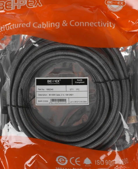 Кабель 2.1V ver2.1 HDMI (m) HDMI (m) 10м черный Кабель 2.1V ver2.1 HDMI (m) HDMI (m) 10м черный