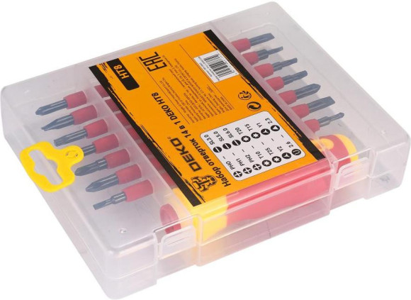 Набор отверток Deko HT8 в компл.:14 предметов жесткий кейс (065-0602) Набор отверток Deko HT8 в компл.:14 предметов жесткий кейс (065-0602)