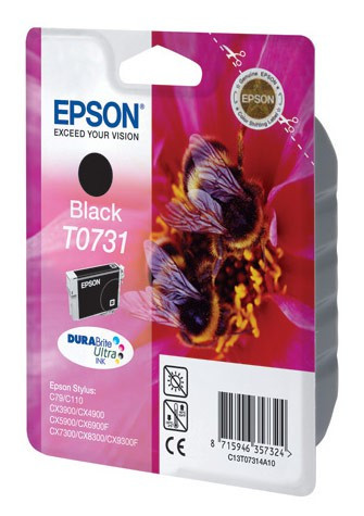 Картридж струйный Epson T0731 C13T10514A10 черный (230стр.) (7.7мл) для Epson С79/СХ3900/4900/5900 Картридж струйный Epson T0731 C13T10514A10 черный (230стр.) (7.7мл) для Epson С79/СХ3900/4900/5900