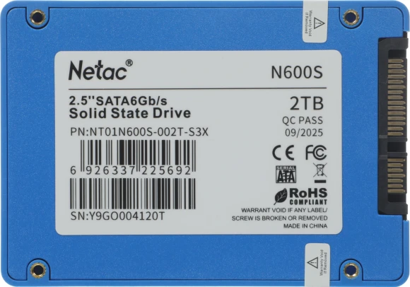 Накопитель SSD Netac SATA-III 2TB NT01N600S-002T-S3X N600S 2.5"