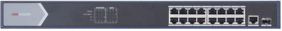 Коммутатор Hikvision DS-3E0518P-E 17x1Гбит/с 1SFP 16PoE+ 230W неуправляемый