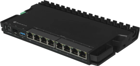 Маршрутизатор MikroTik RB5009UPr+S+IN 10/100/1000 компл.:устройство/крепления/адаптер черный